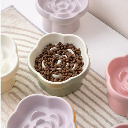 Bloom Ceramic Slow-Feeder Bowl